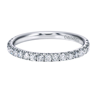 14k White Gold Contemporary Style Straight Wedding Band Diamond